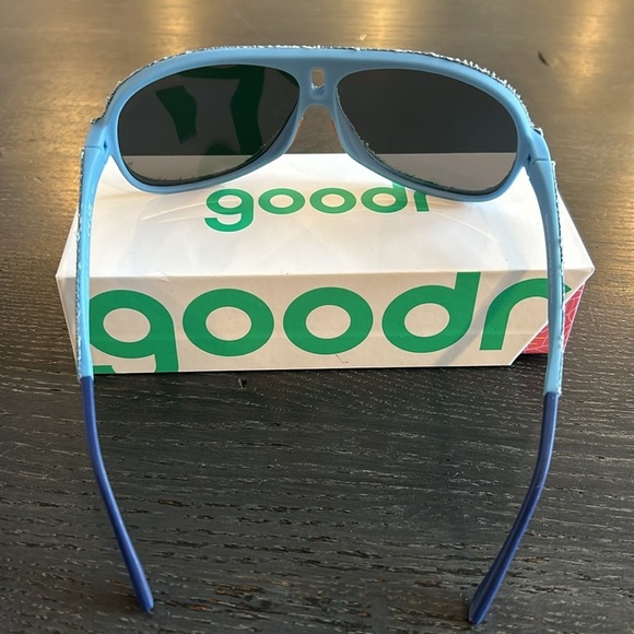 Goodr Limited Edition Super Fly Denim Aviator Glasses Denim Blue - Picture 9 of 11